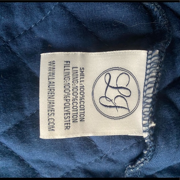 3/$20 Lauren James Quilted Pullover Navy/Aqua - Picture 11 of 12
